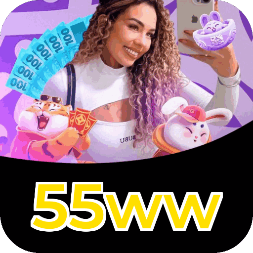 Interface do aplicativo 55ww mostrando jogos disponíveis no iOS e Android